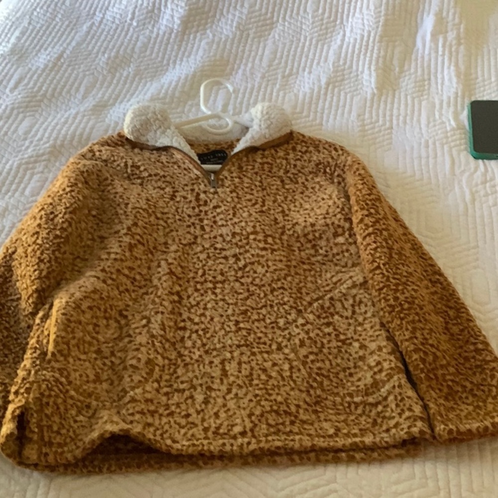 Cozy Mustard Sherpa Pullover
